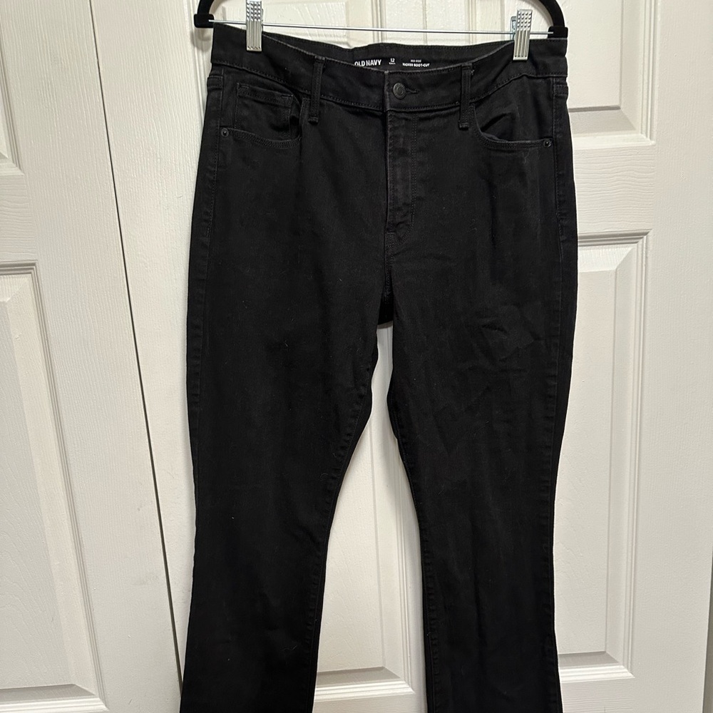 Old Navy black kicker bootcut jeans size 12 Tall